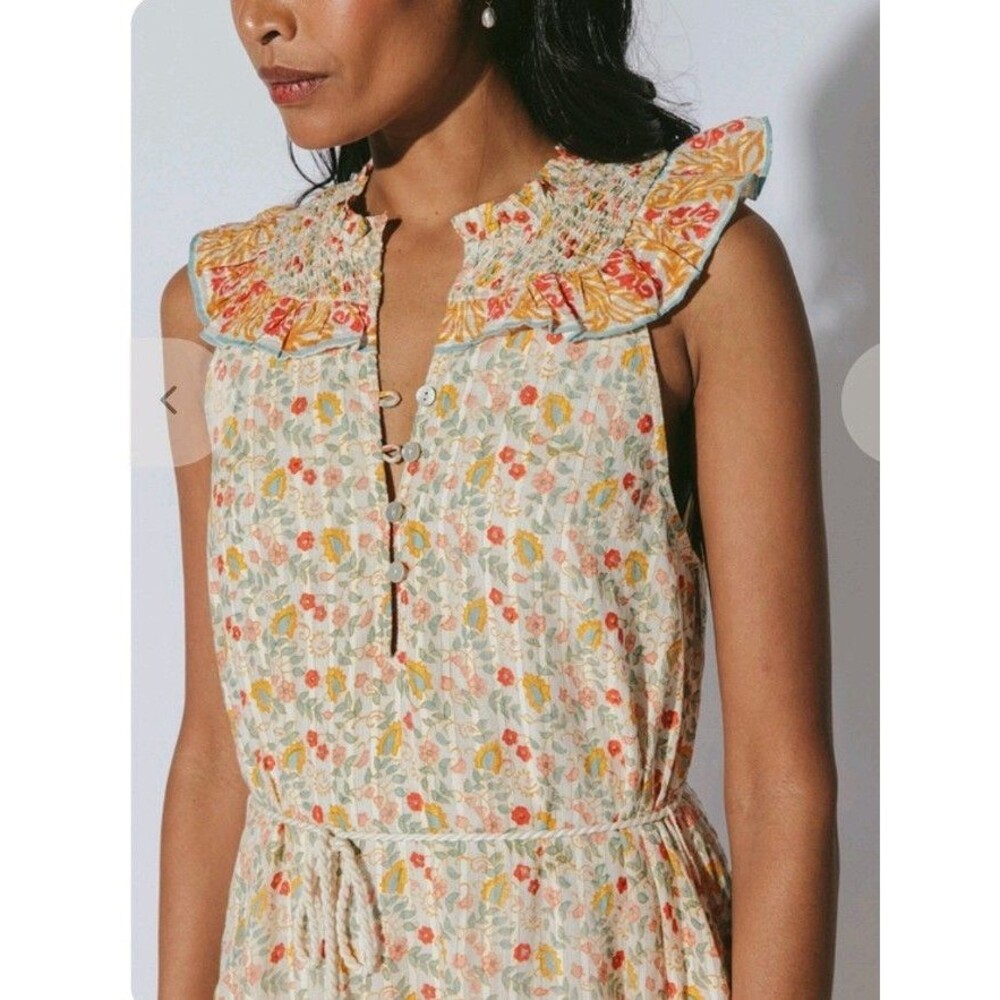 Cleobella Kyra Ankle Dress M Carnation Floral Organic Cotton Boho NWT $268